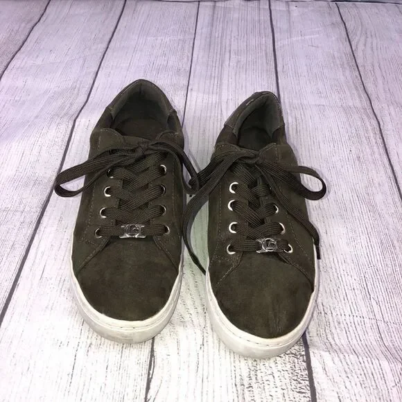 Liz Claiborne tie up sneakers olive green women size 7 - Picture 1 of 5